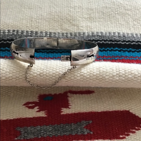 Vintage Sterling Silver 925 Bangle with Symbols - Picture 7 of 8